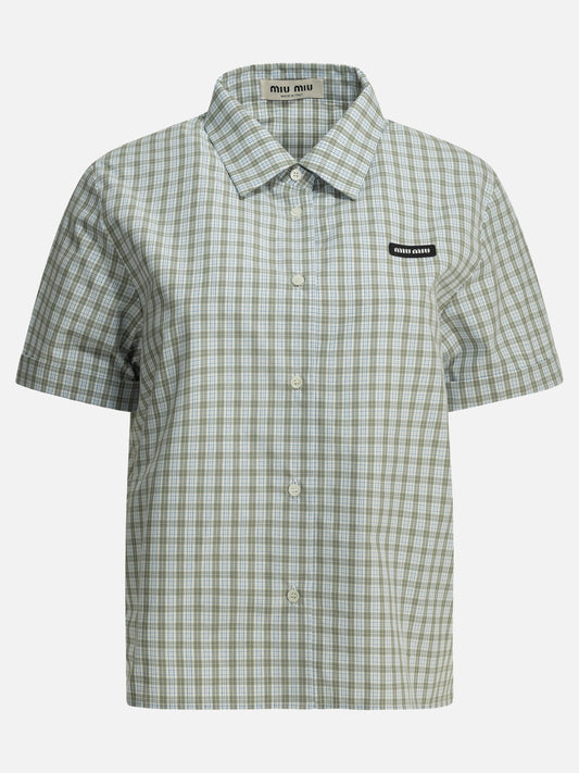 Camicie casual Logo  Verde - Miu Miu Donna | PDP | VIETTI Online Store 
