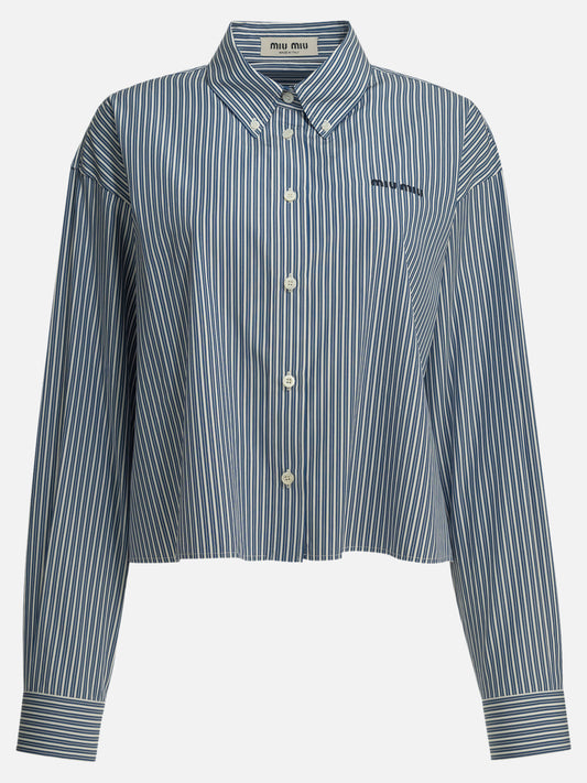 Casual shirts Logo  Blue - Miu Miu Women | PLP | VIETTI Online Store 
