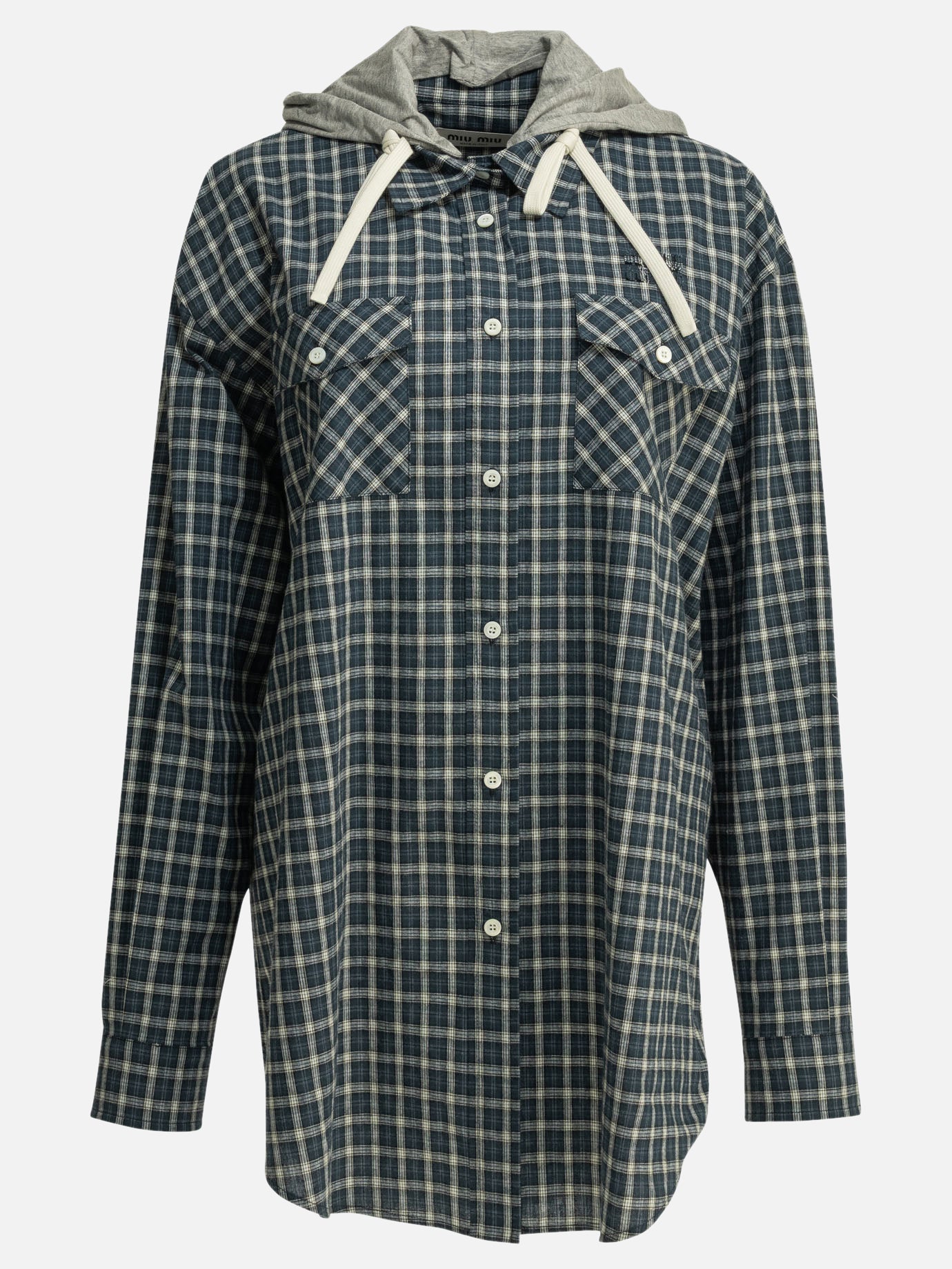 Casual shirts Check  Blue - Miu Miu Women | PDP | VIETTI Online Store | Zoom-Modal
