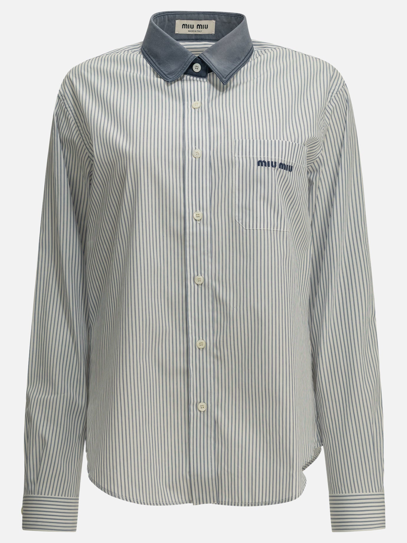 Casual shirts Logo  Blue - Miu Miu Women | PDP | VIETTI Online Store | thumbnail