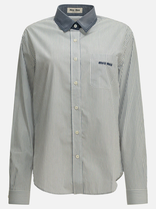 Casual shirts Logo  Blue - Miu Miu Women | PDP | VIETTI Online Store 
