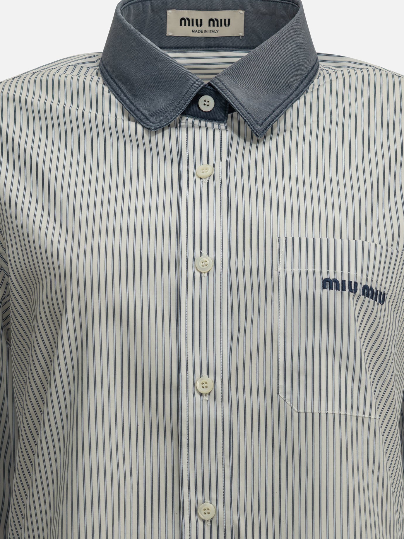 Casual shirts Logo  Blue - Miu Miu Women | PDP | VIETTI Online Store | Zoom-Modal_3
