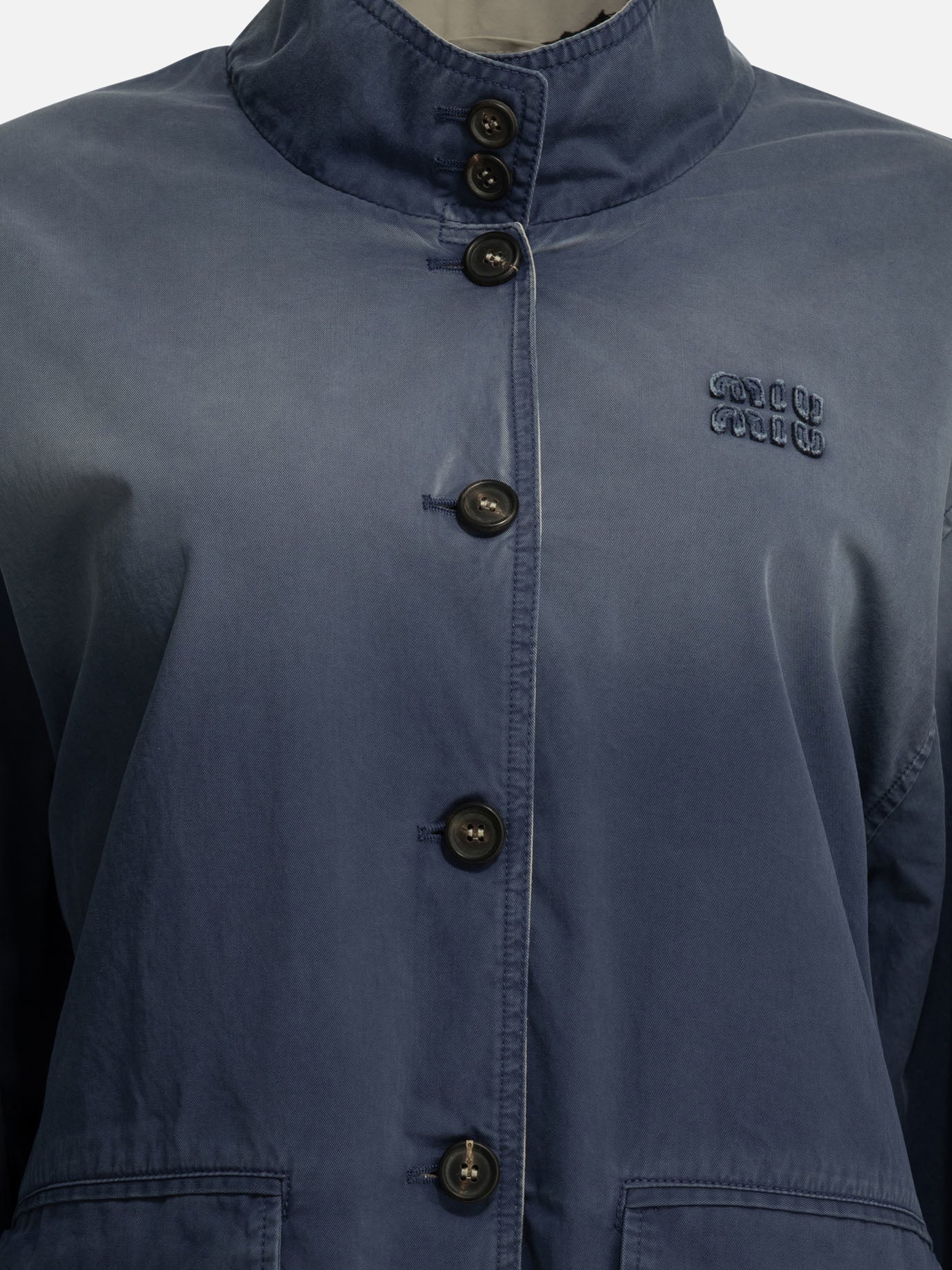 Giacche leggere & Trapuntate Logo  Blu - Miu Miu Donna | PDP | VIETTI Online Store | thumbnail_3