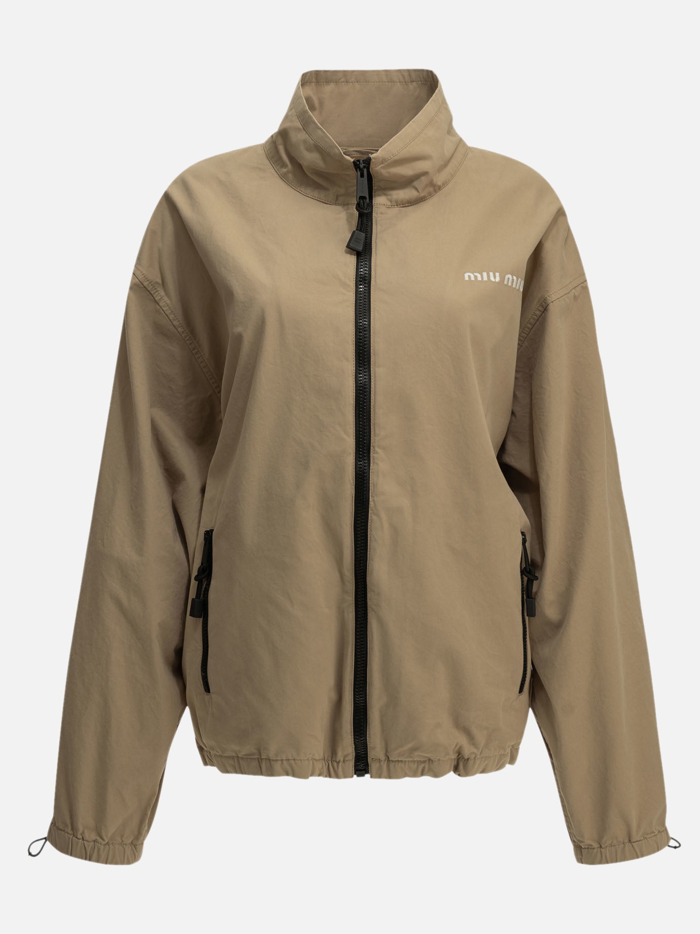 Quilted & Utility Jackets Logo  Beige - Miu Miu Women | PDP | VIETTI Online Store | Zoom-Modal
