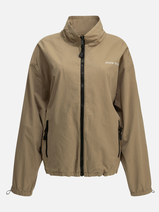 Quilted & Utility Jackets Logo  Beige - Miu Miu Women | PDP | VIETTI Online Store 
