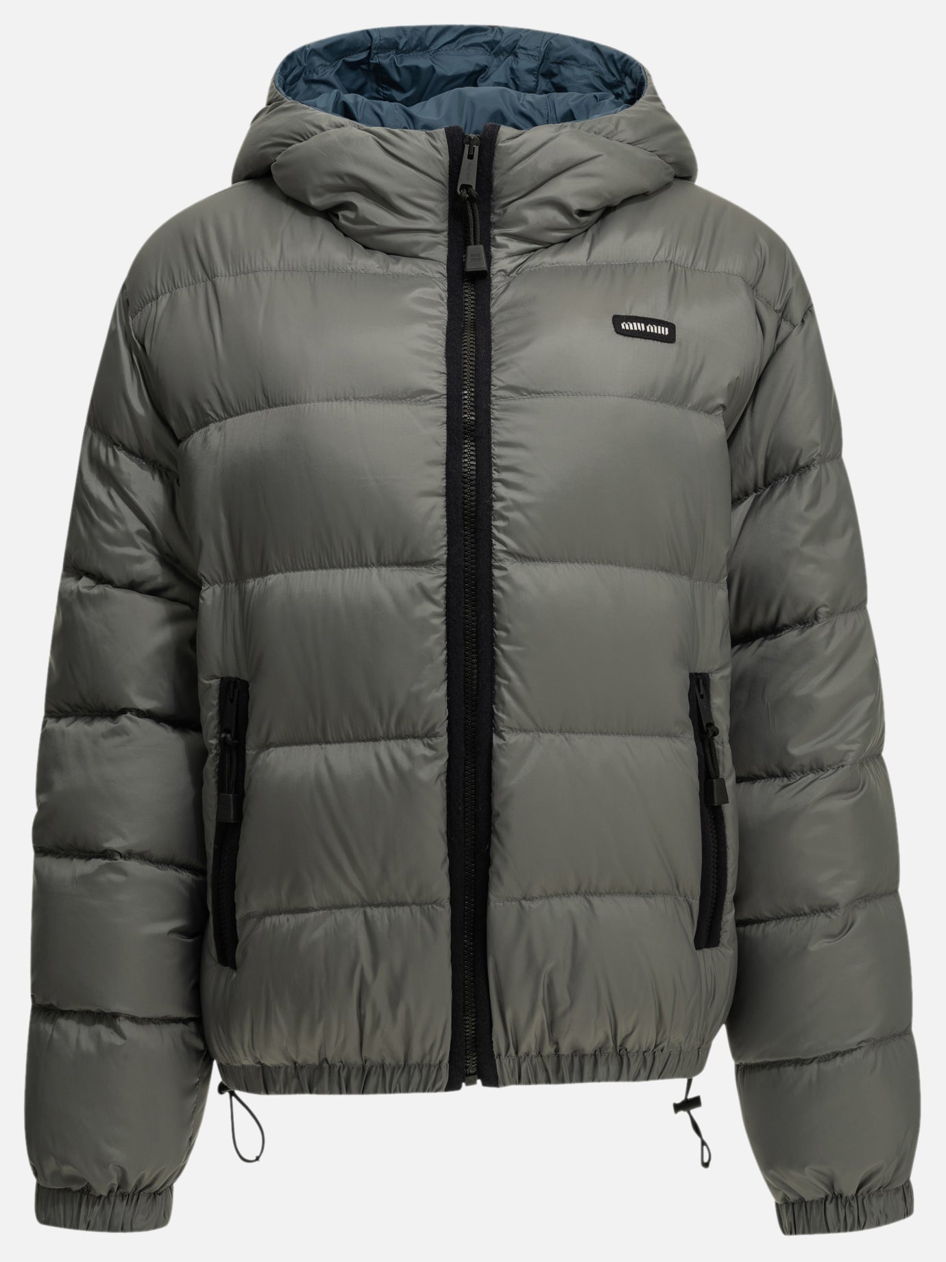 Down jackets Logo  Grey - Miu Miu Women | PDP | VIETTI Online Store | Zoom-Modal
