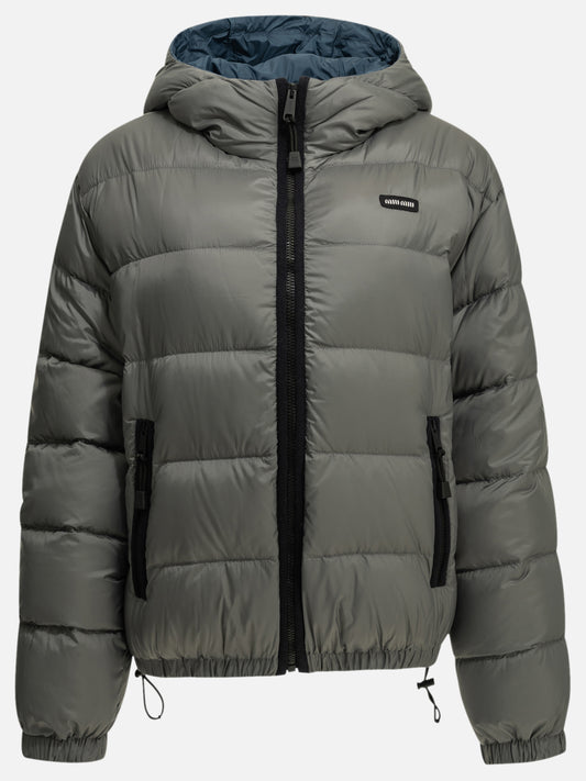 Down jackets Logo  Grey - Miu Miu Women | PLP | VIETTI Online Store 
