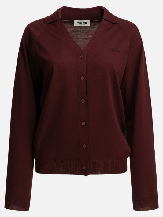 Cardigans Logo  Bordeaux - Miu Miu Women | PLP | VIETTI Online Store 
