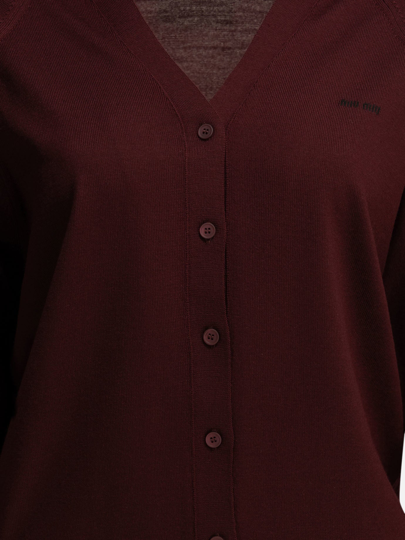 Cardigans Logo  Bordeaux - Miu Miu Women | PDP | VIETTI Online Store | Zoom-Modal_3
