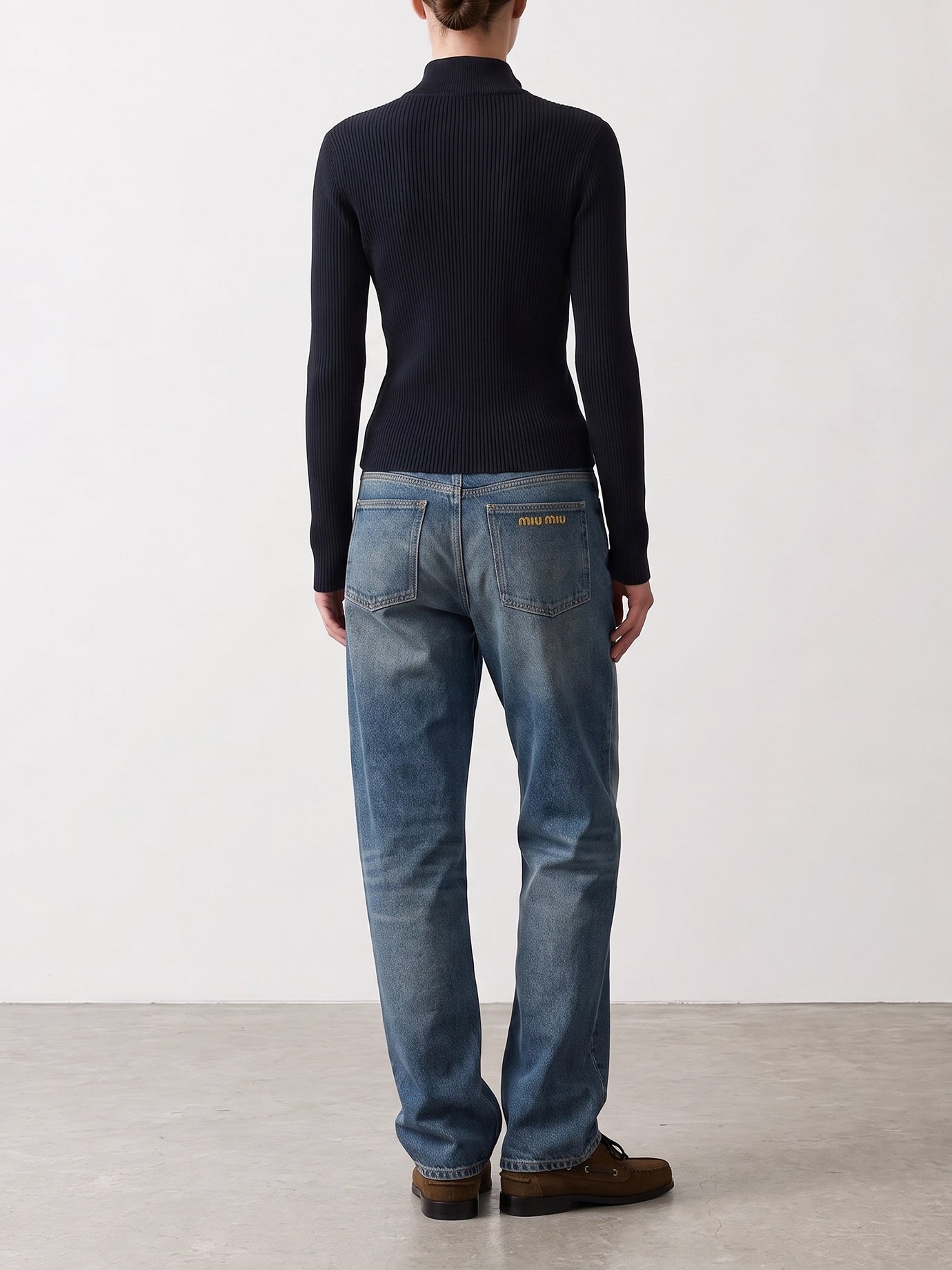 Zipped sweaters Logo  Blue - Miu Miu Women | PDP | VIETTI Online Store | Zoom-Modal_3
