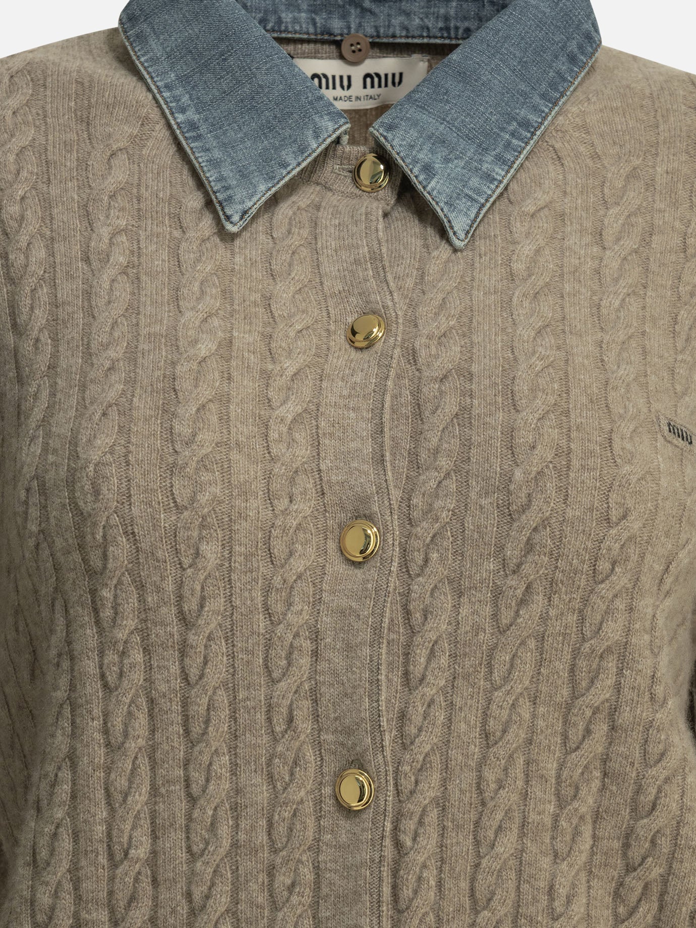 Polo sweater Logo  Beige - Miu Miu Women | PDP | VIETTI Online Store | thumbnail_3