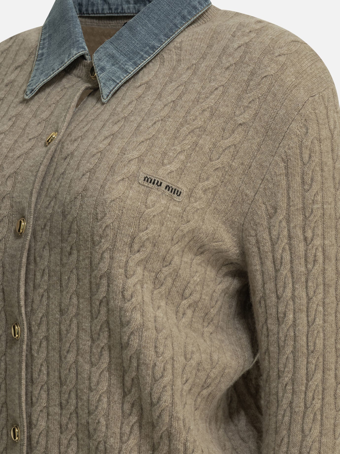 Polo sweater Logo  Beige - Miu Miu Women | PDP | VIETTI Online Store | thumbnail_4