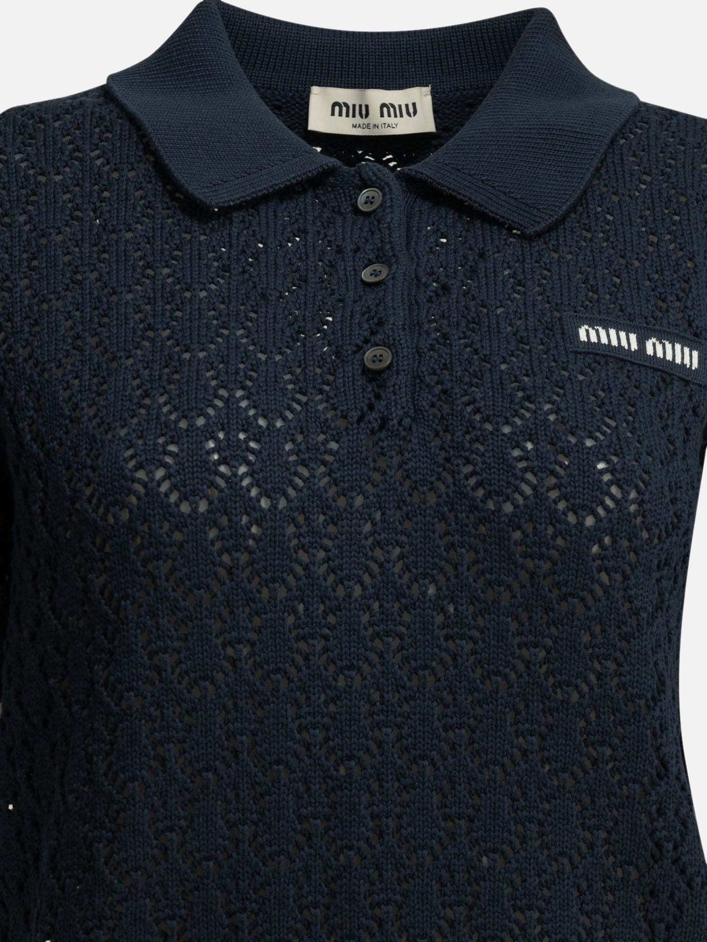 Polo shirts with buttons Logo  Blue - Miu Miu Women | PDP | VIETTI Online Store | Zoom-Modal_3
