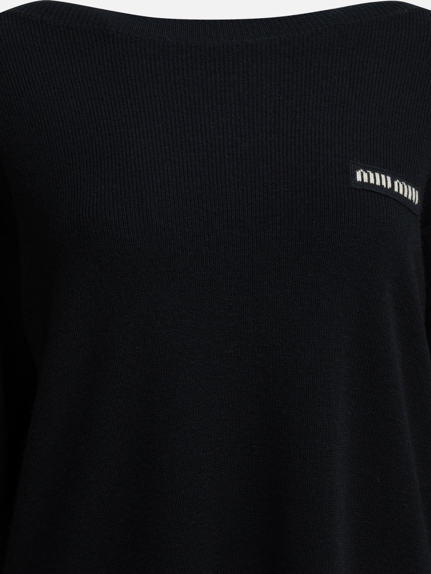 Maglioni a barchetta Logo  Blu - Miu Miu Donna | PDP | VIETTI Online Store | Zoom-Modal_3
