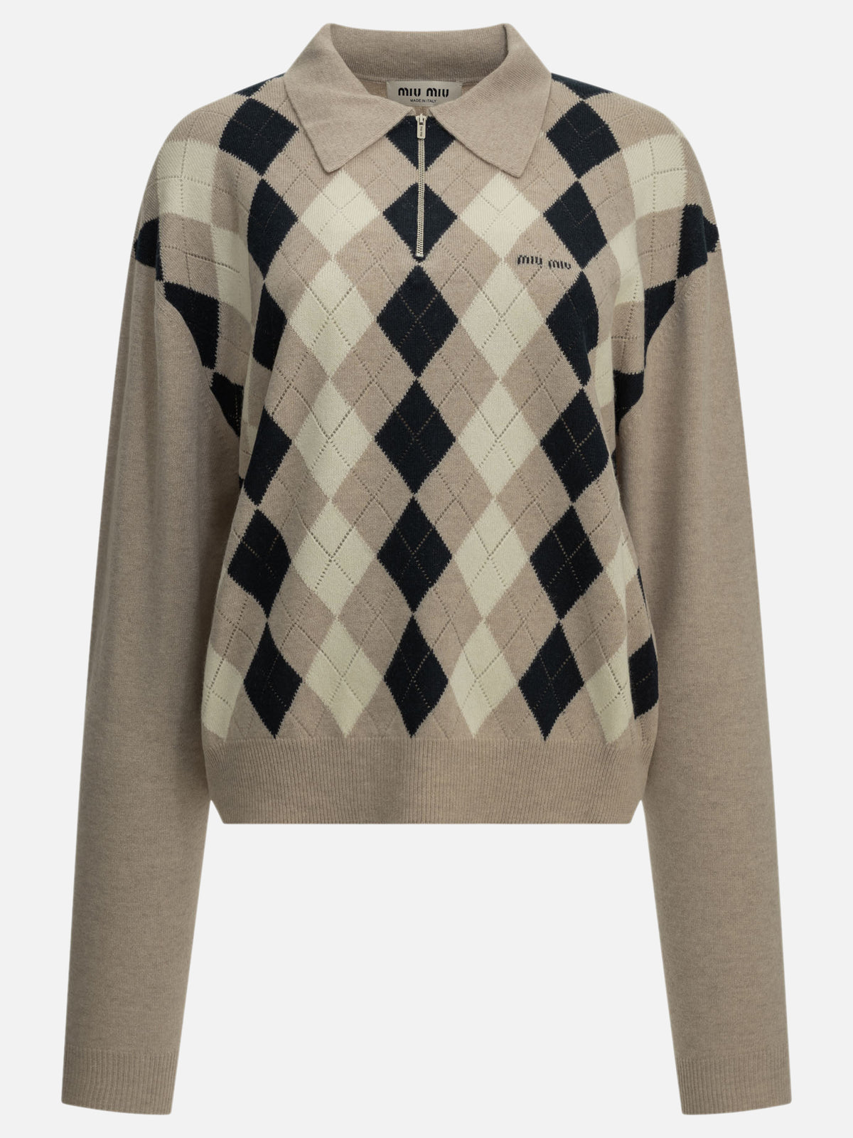 Miu Miu Cashmere polo sweater Beige - VIETTI