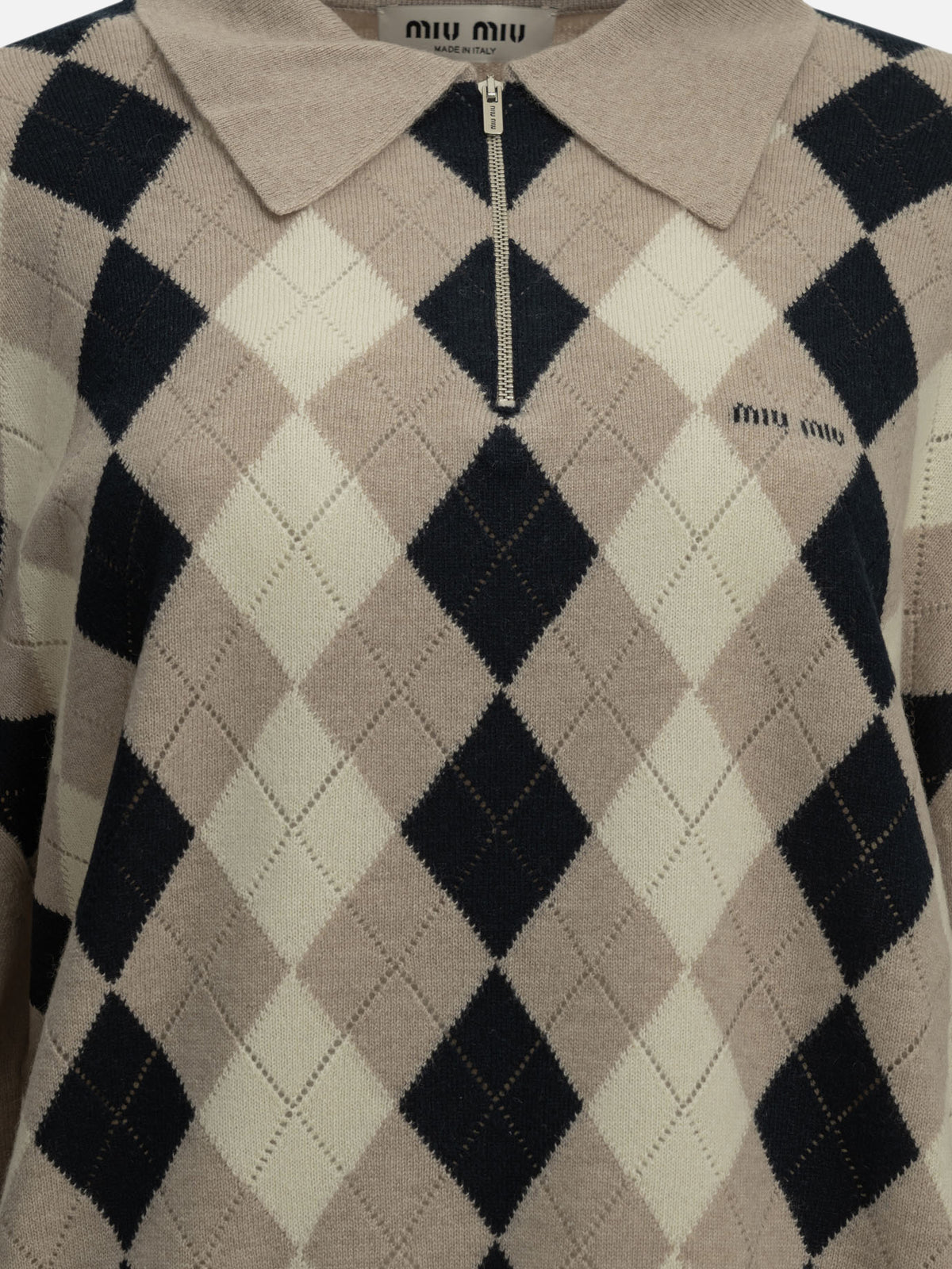 Miu Miu Cashmere polo sweater Beige - VIETTI