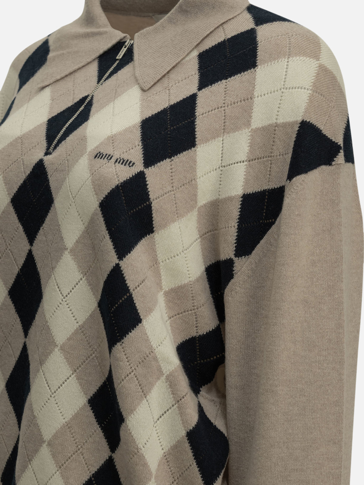 Miu Miu Cashmere polo sweater Beige

