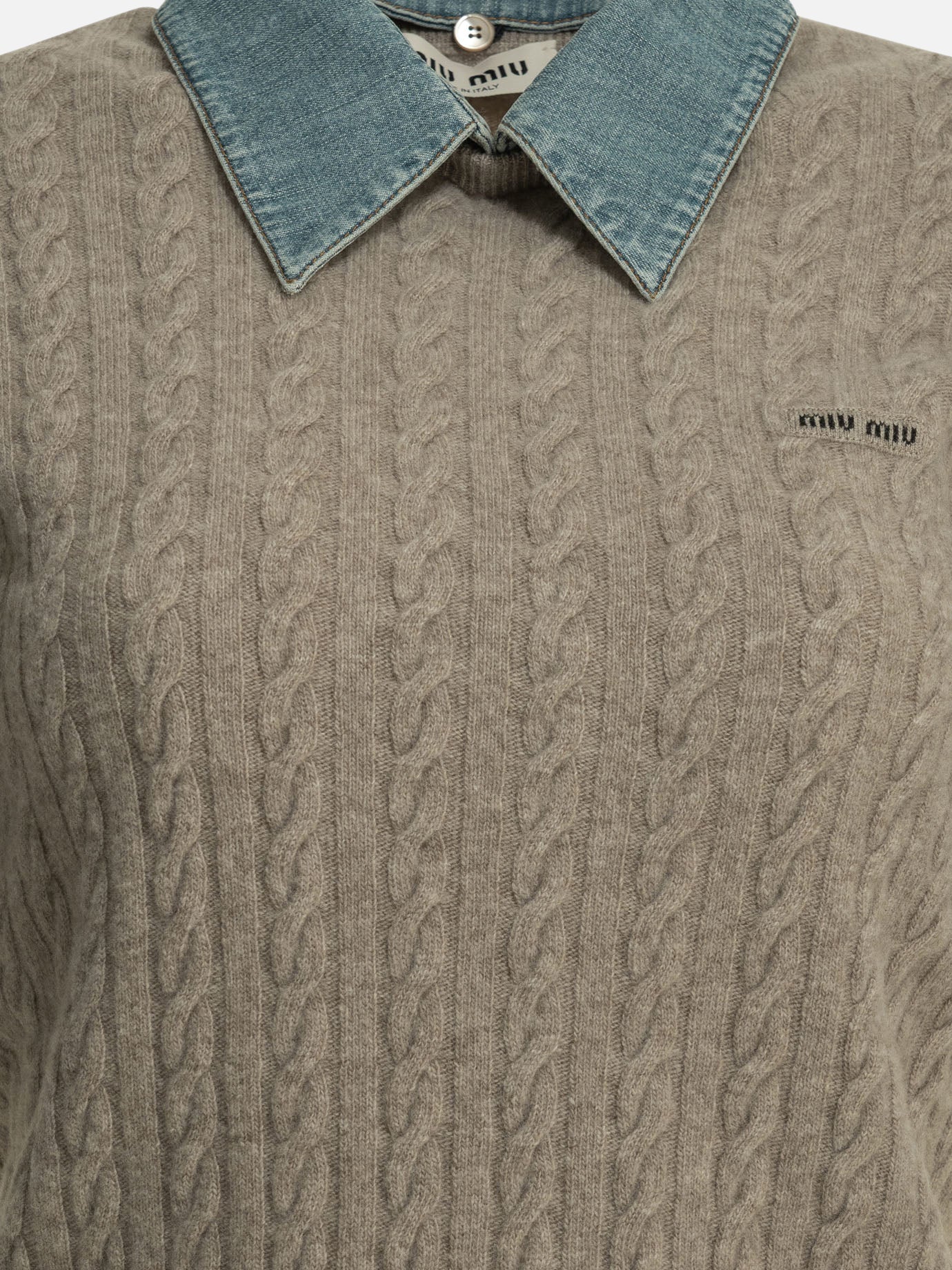 Maglioni polo Logo  Beige - Miu Miu Donna | PDP | VIETTI Online Store | thumbnail_3