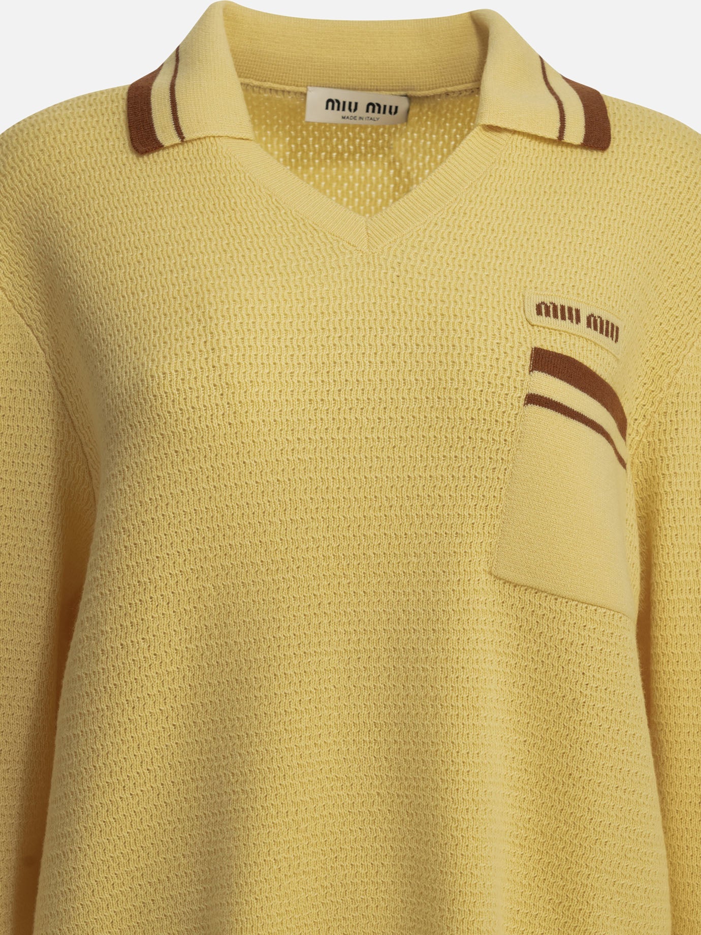 Polo sweater Logo  Yellow - Miu Miu Women | PDP | VIETTI Online Store | thumbnail_3