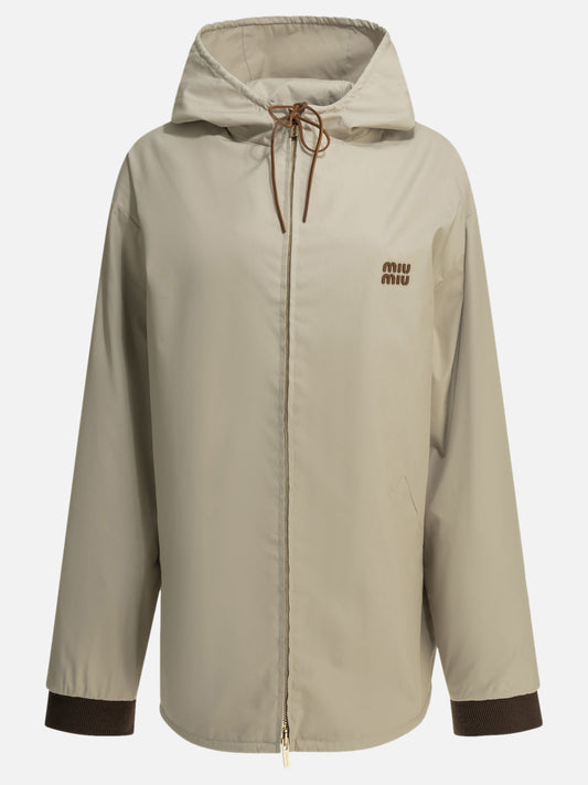 Quilted & Utility Jackets Logo  Beige - Miu Miu Women | PLP | VIETTI Online Store 

