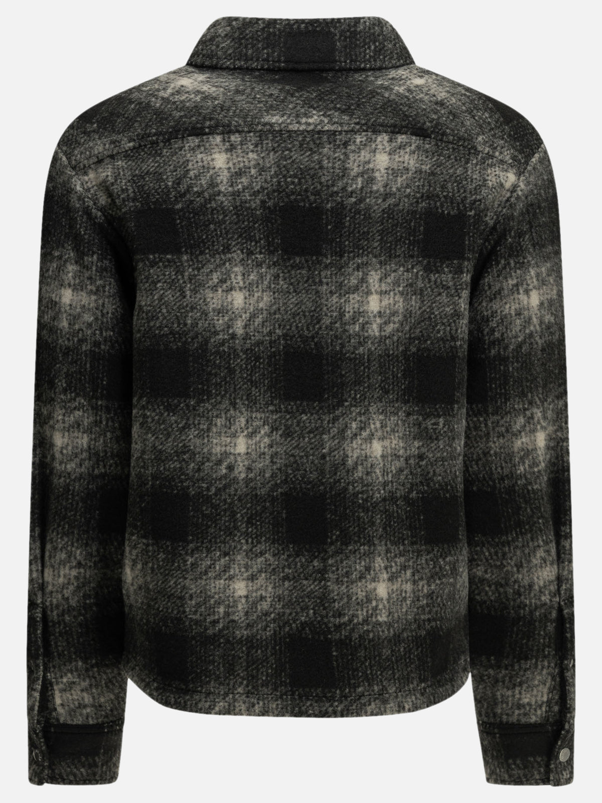 Moncler Giacca overshirt a quadri con logo Nero - VIETTI
