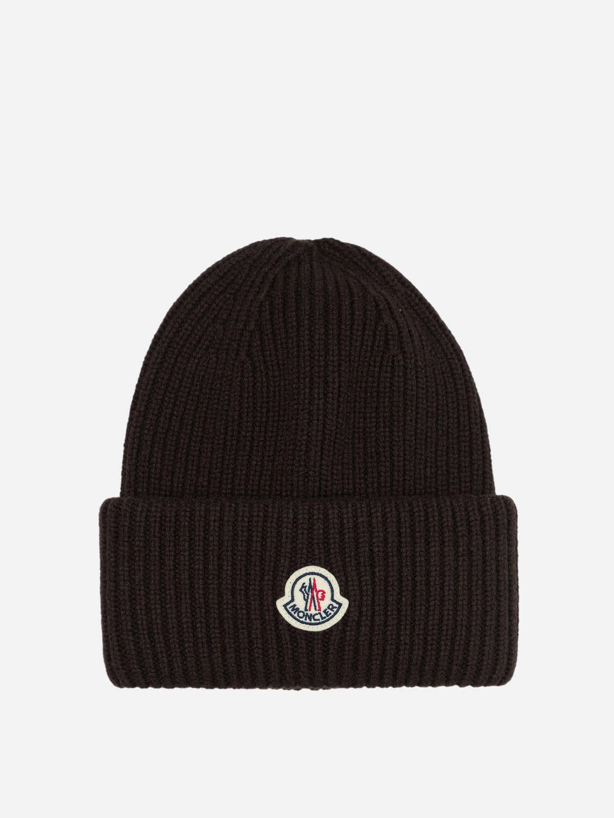 Moncler Wool and cashmere beanie with logo - Brown

