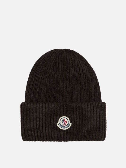 Wool and cashmere beanie with logo

