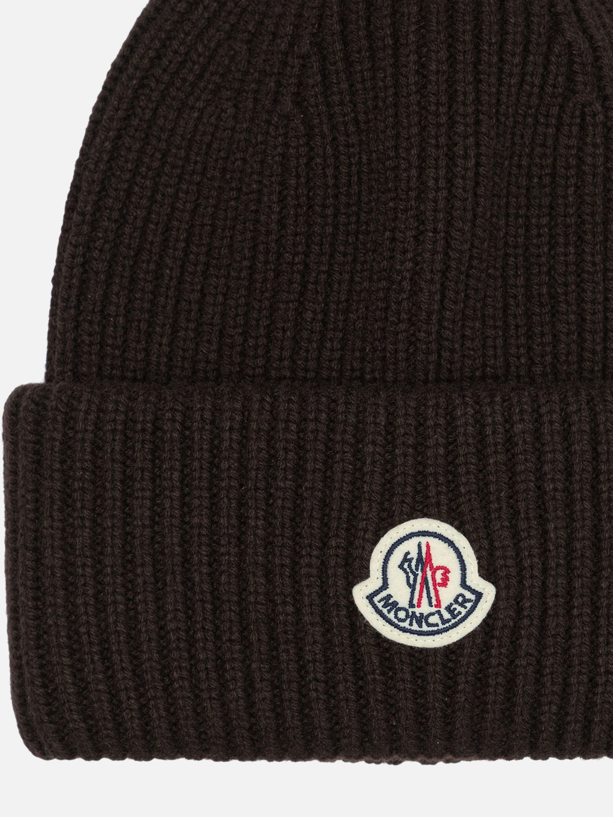Moncler Wool and cashmere beanie with logo Brown - VIETTI