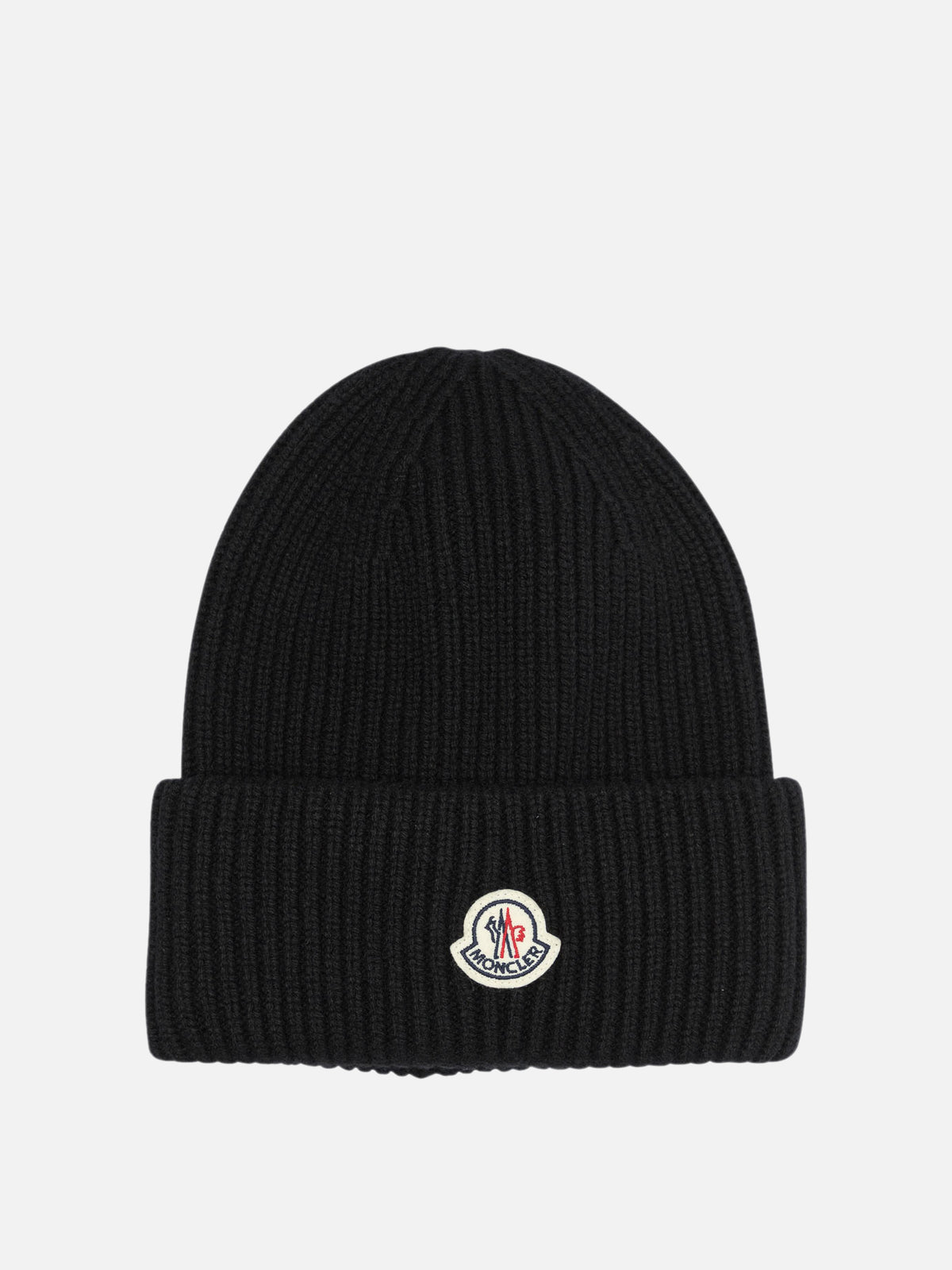 Moncler Wool and cashmere beanie with logo Black - VIETTI