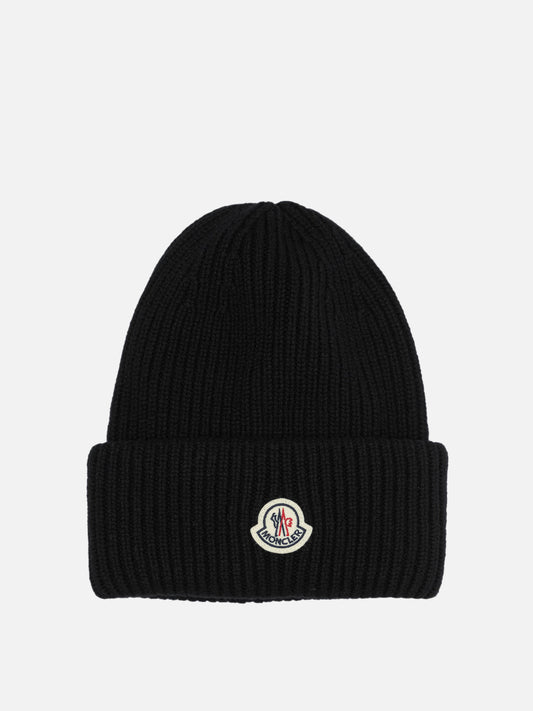 Wool and cashmere beanie with logo

