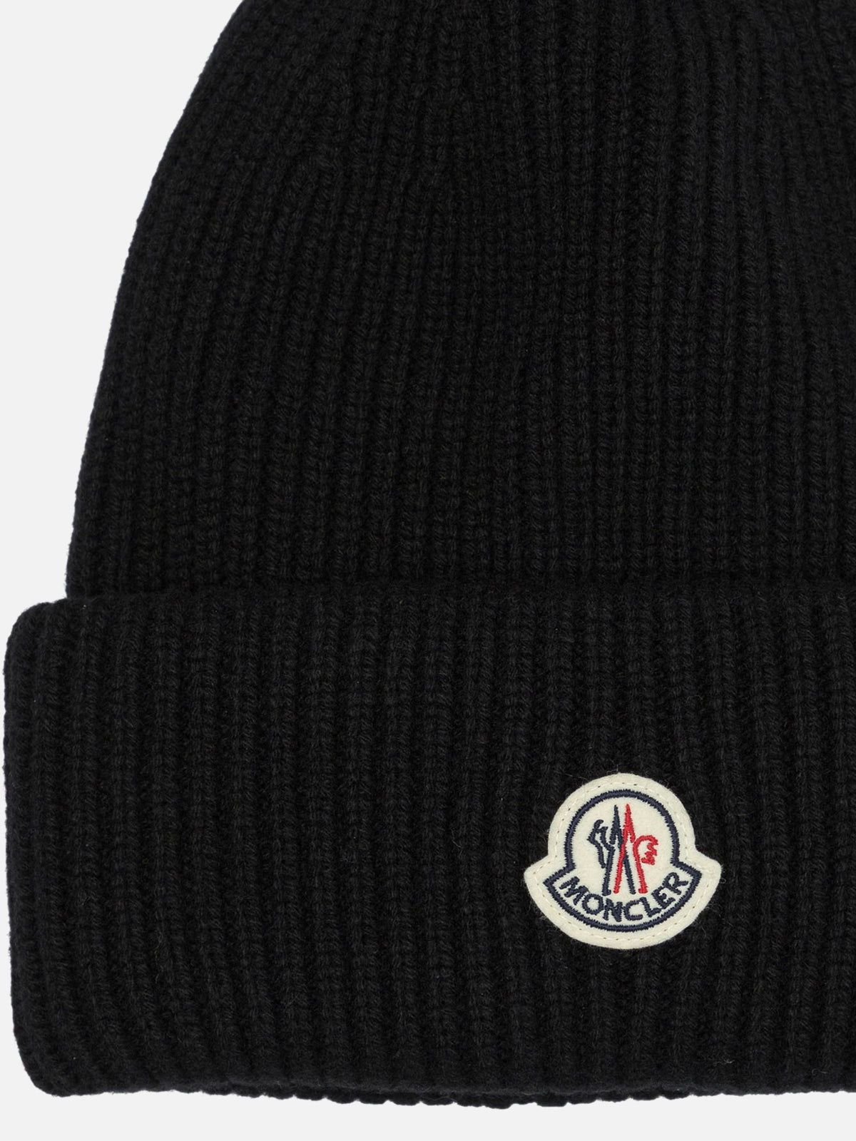 Moncler Wool and cashmere beanie with logo Black - VIETTI