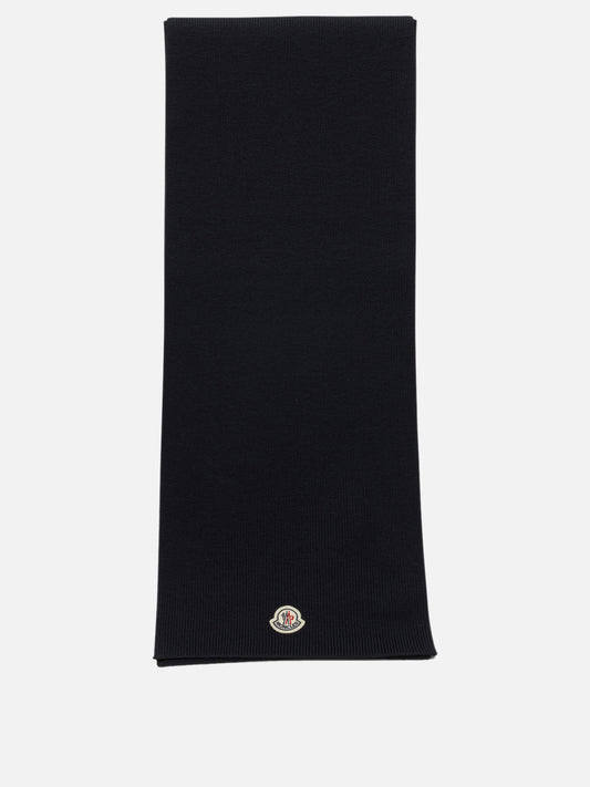 Moncler Classic Scarf with Logo Blue

