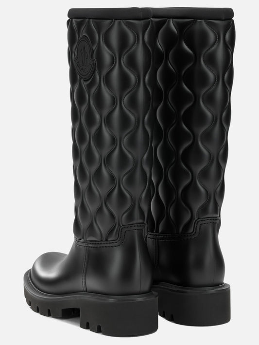 Moncler "Kickstream Quilt" Rain Boots Black

