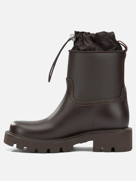 Moncler "Kickstream" Rain Boots Brown

