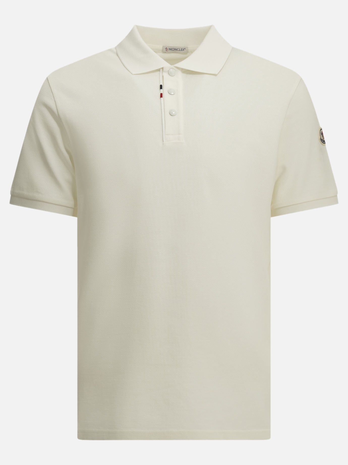Polo con bottoni Logo  Bianco - Moncler Uomo | PDP | VIETTI Online Store | thumbnail
