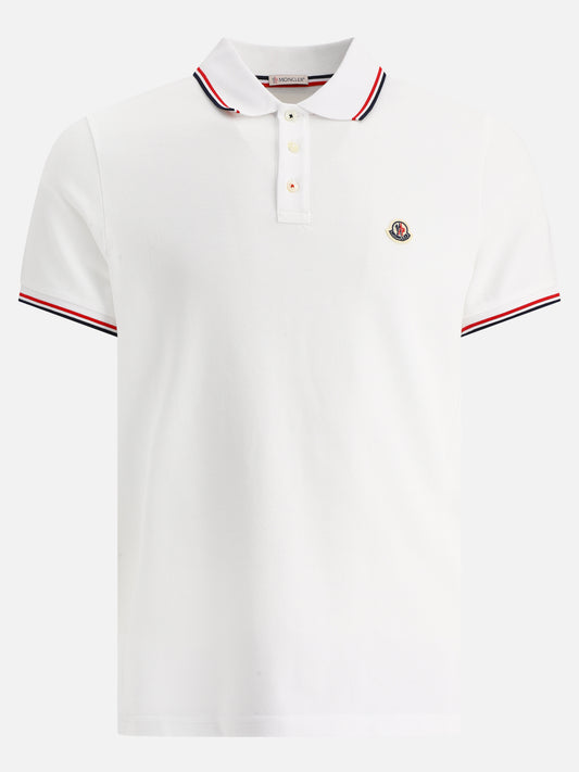 Polo shirts with buttons Logo  White - Moncler Men | PDP | VIETTI Online Store 
