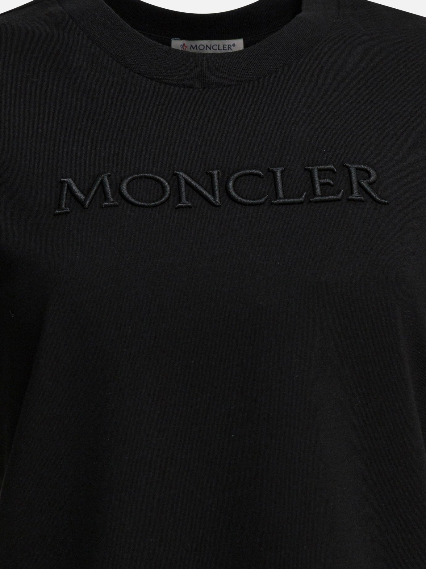 Moncler Crewneck T-shirt with logo Black - VIETTI