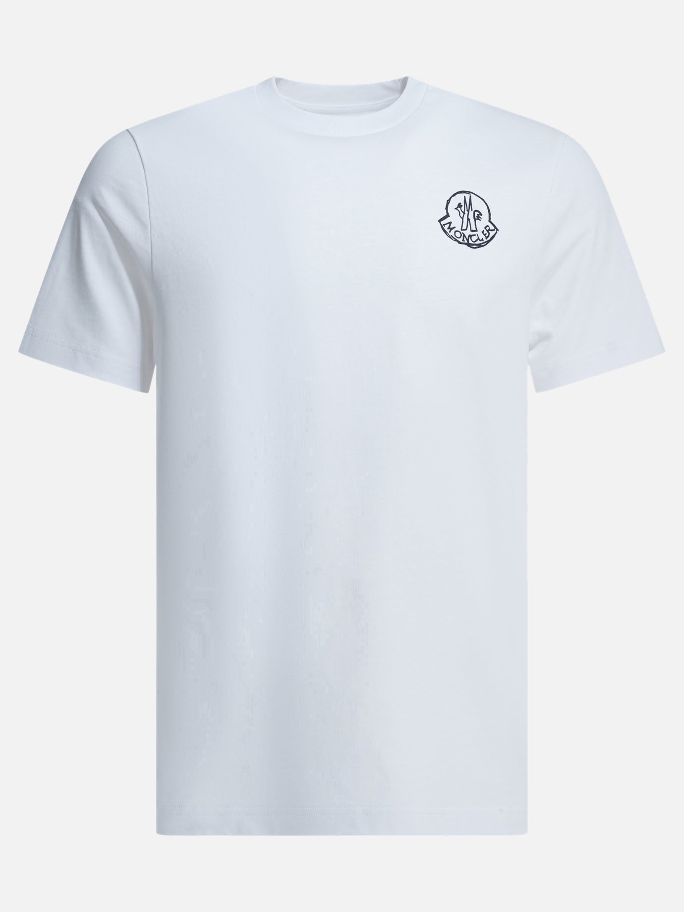 Crewneck t-shirts Logo  White - Moncler Men | PDP | VIETTI Online Store | thumbnail