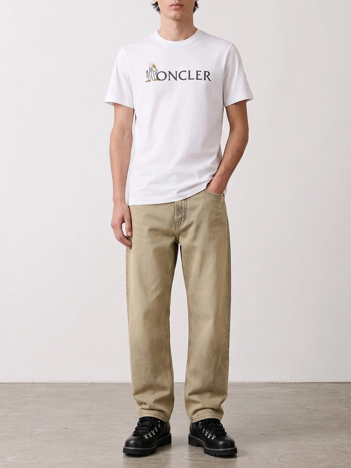 Moncler Crewneck T-shirt with logo White - VIETTI