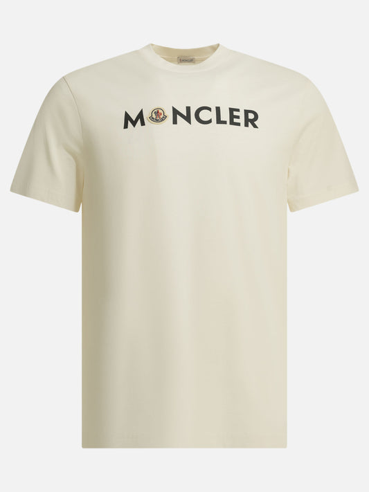 Crewneck t-shirts Logo  Beige - Moncler Men | PLP | VIETTI Online Store 
