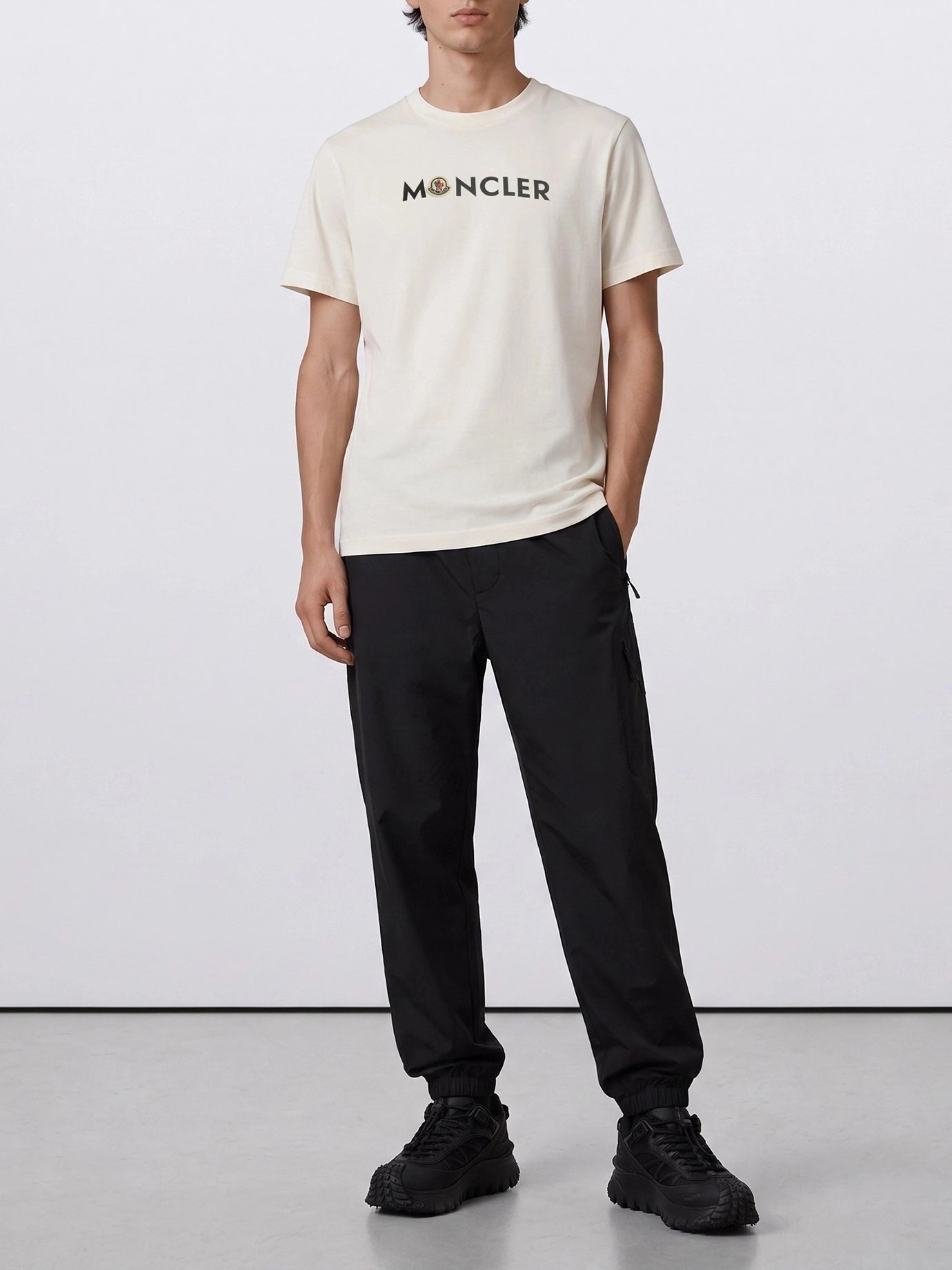 Crewneck t-shirts Logo  Beige - Moncler Men | PDP | VIETTI Online Store | thumbnail_2