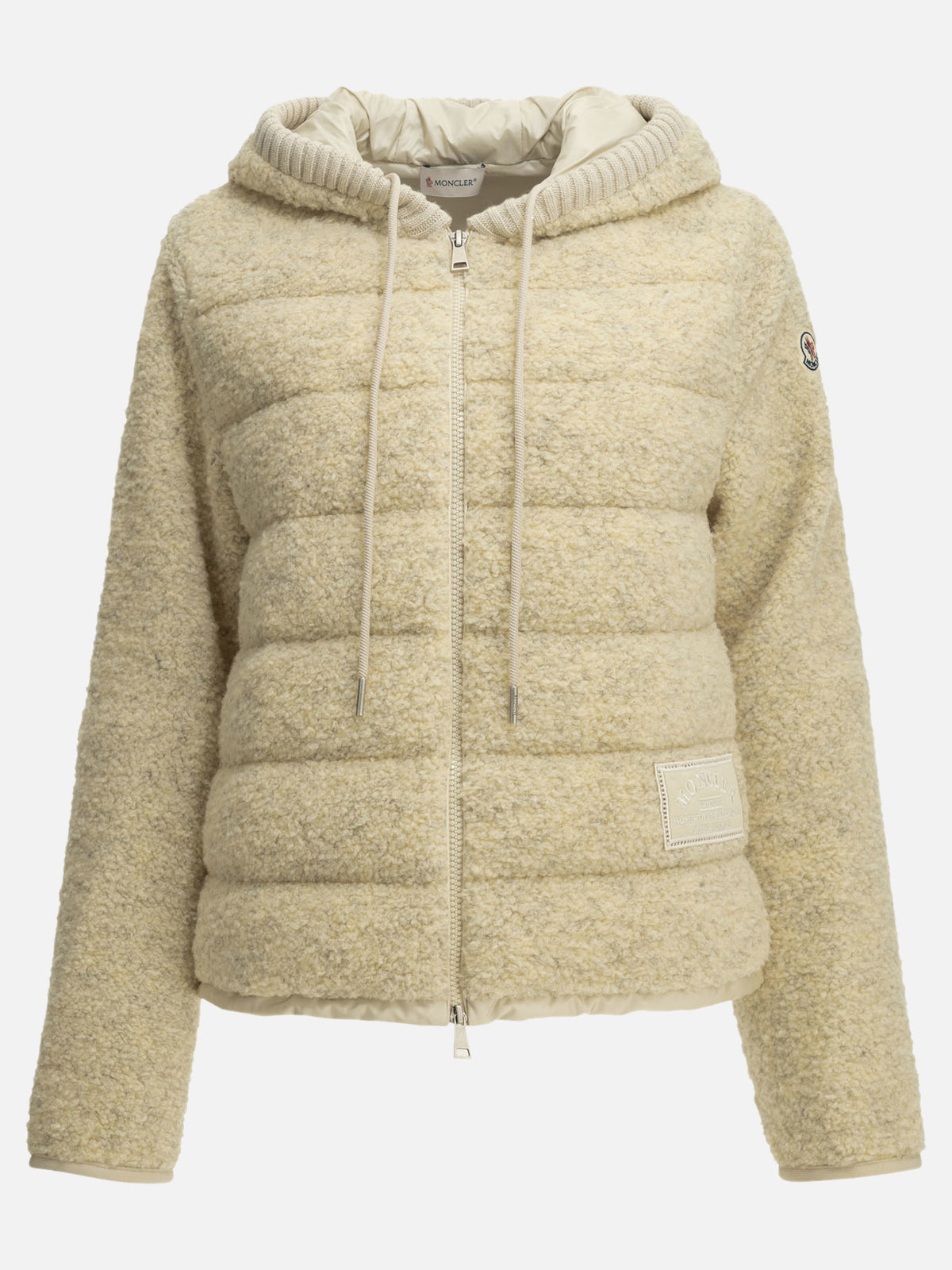 Moncler Teddy-fabric zip-up hoodie White - VIETTI