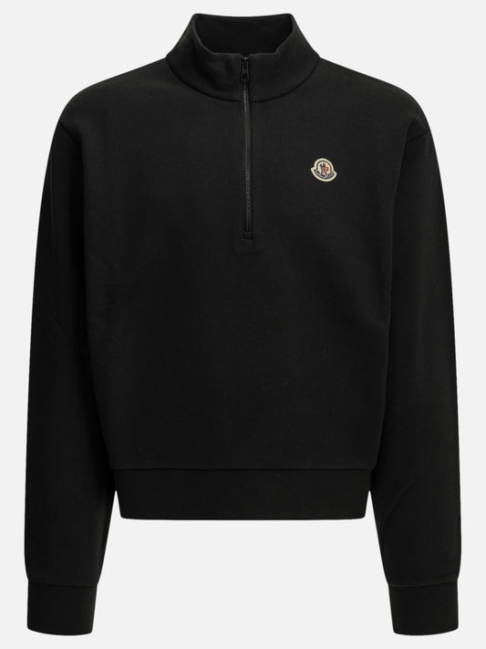 Half zip sweatshirts Logo  Black - Moncler Men | VIETTI Online Store 
