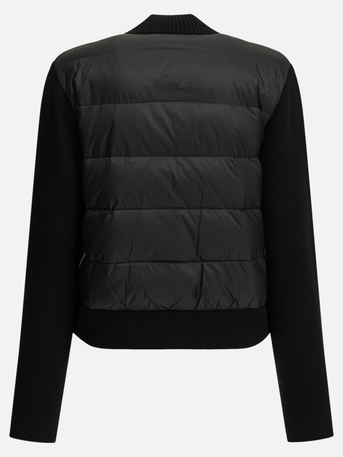 Moncler Wool Cardigan with Logo Black - VIETTI
