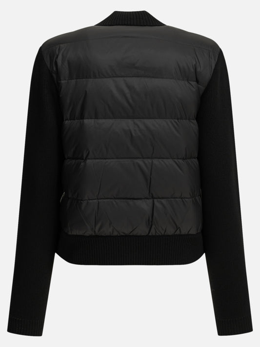 Moncler Wool Cardigan with Logo Black

