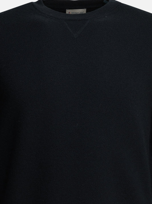 Moncler Crew-neck sweater with logo Blue

