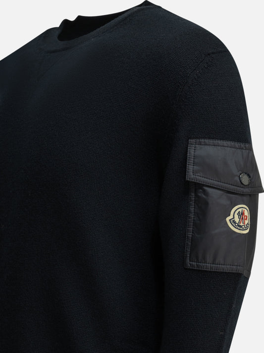 Moncler Crew-neck sweater with logo Blue

