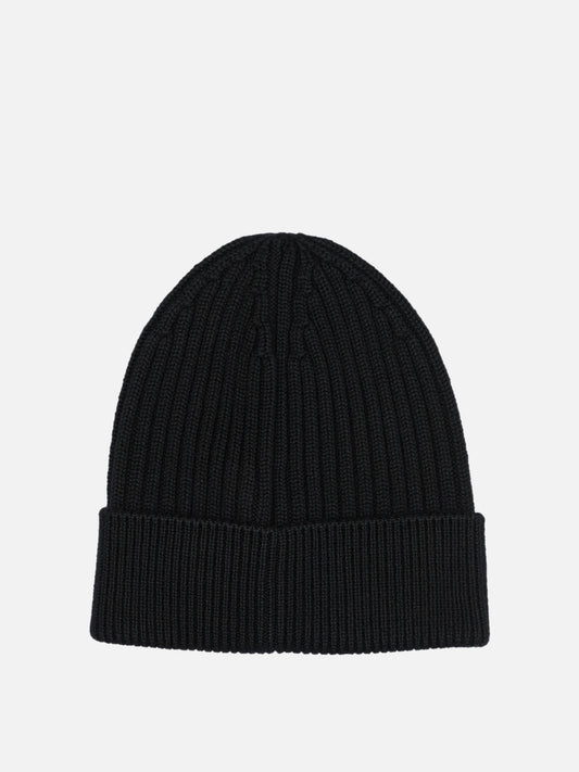 Moncler Grenoble Wool beanie with logo Black

