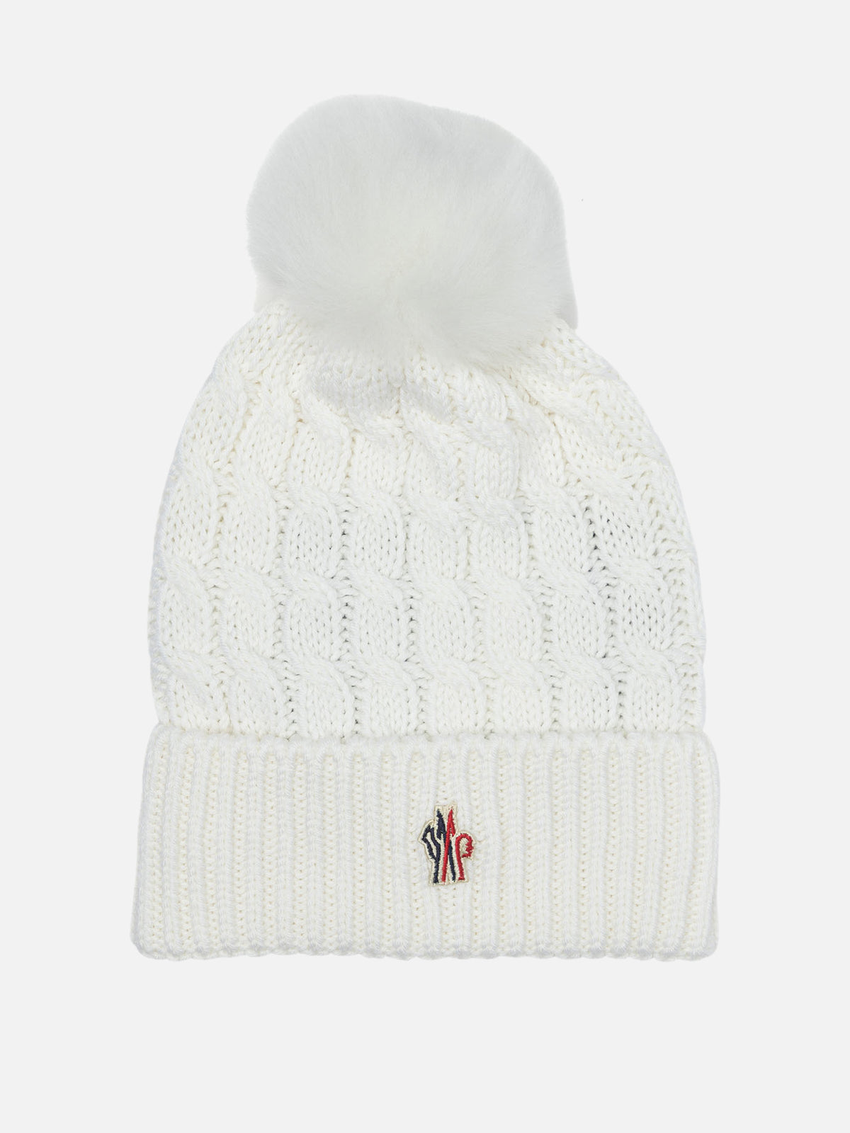 Moncler Grenoble Wool beanie with logo White

