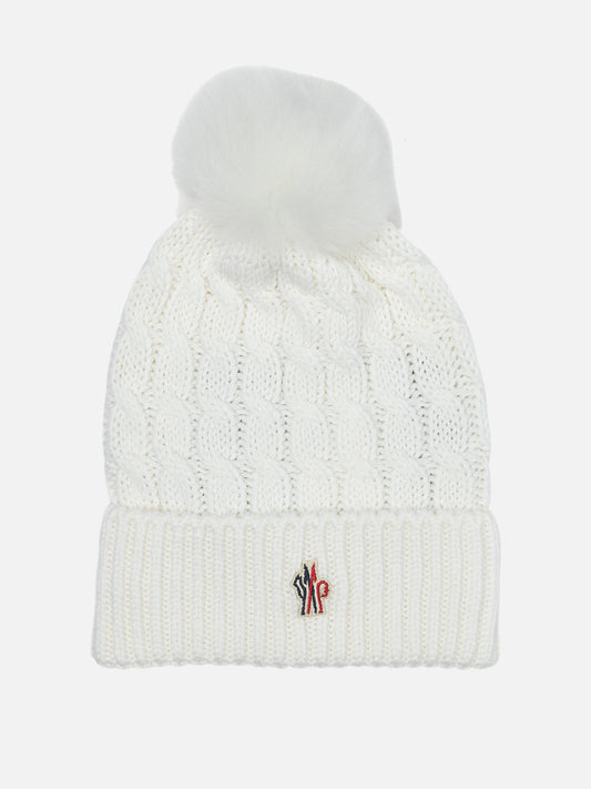 Moncler Grenoble Wool beanie with logo White

